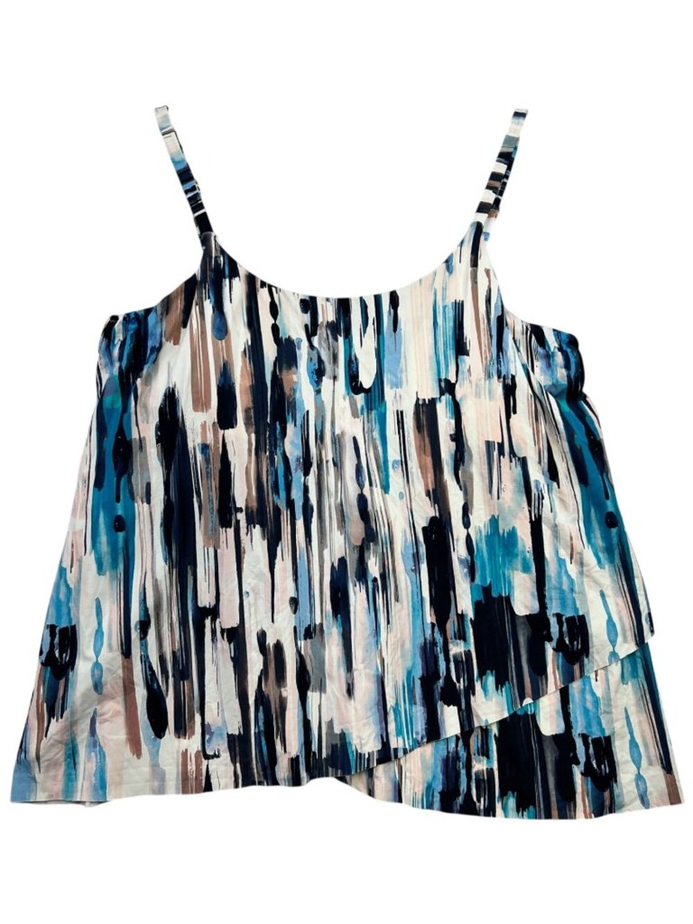 Leilani Women's Layered Camisole Top Sleeveless Summer Size 14 Multi Abstract